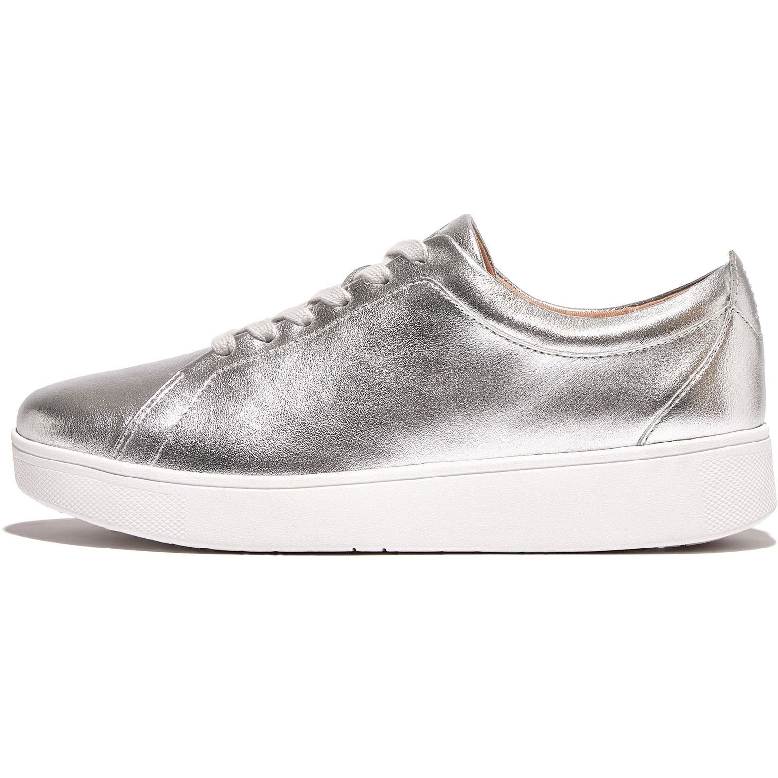 Fitflop Rally Leder Damen Silber Sneakers