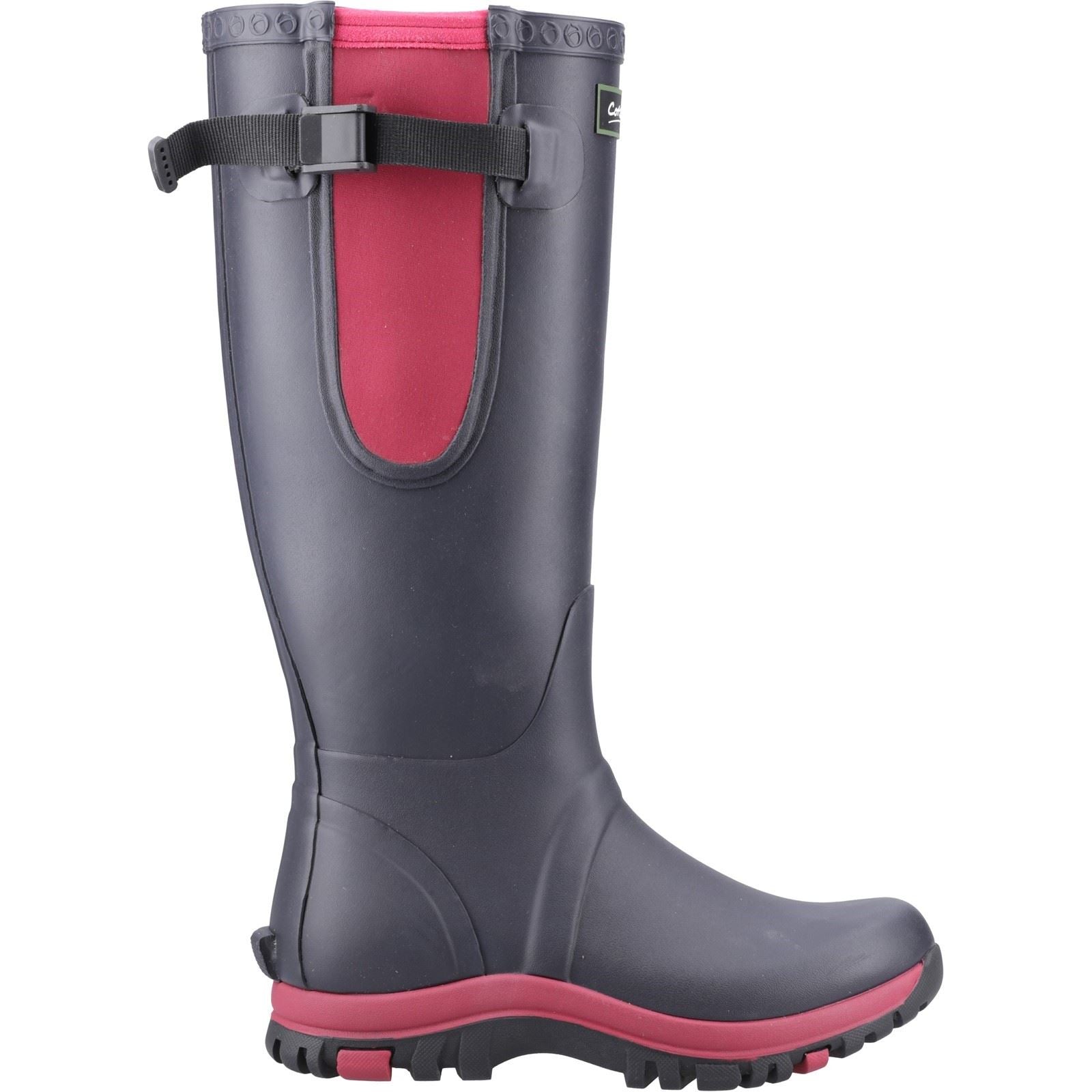 Cotswold Milton Damen Gummistiefel in Marineblau/Rosa