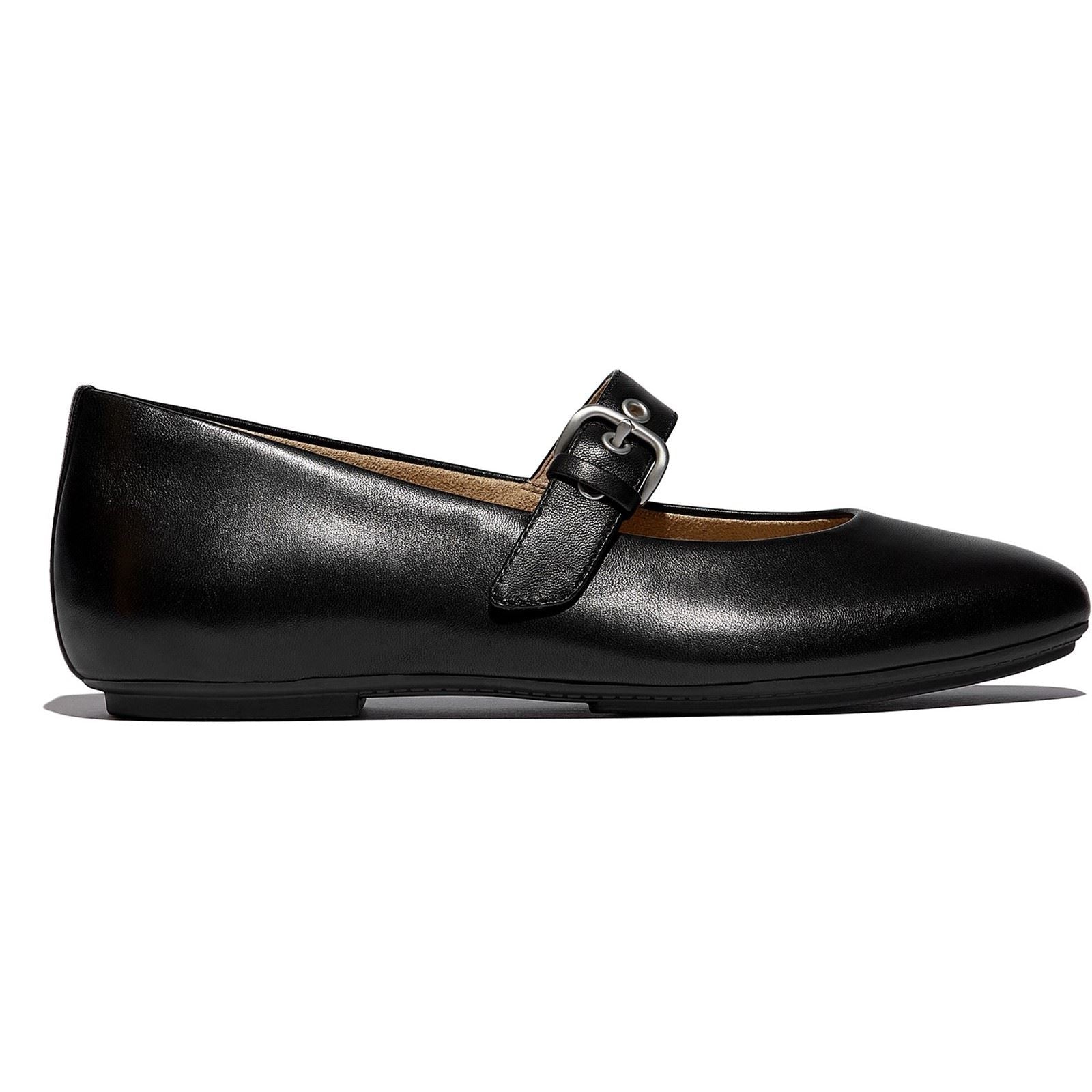 Fitflop Delicato Leder Damen All Black Schmal Geschnittene Schuhe