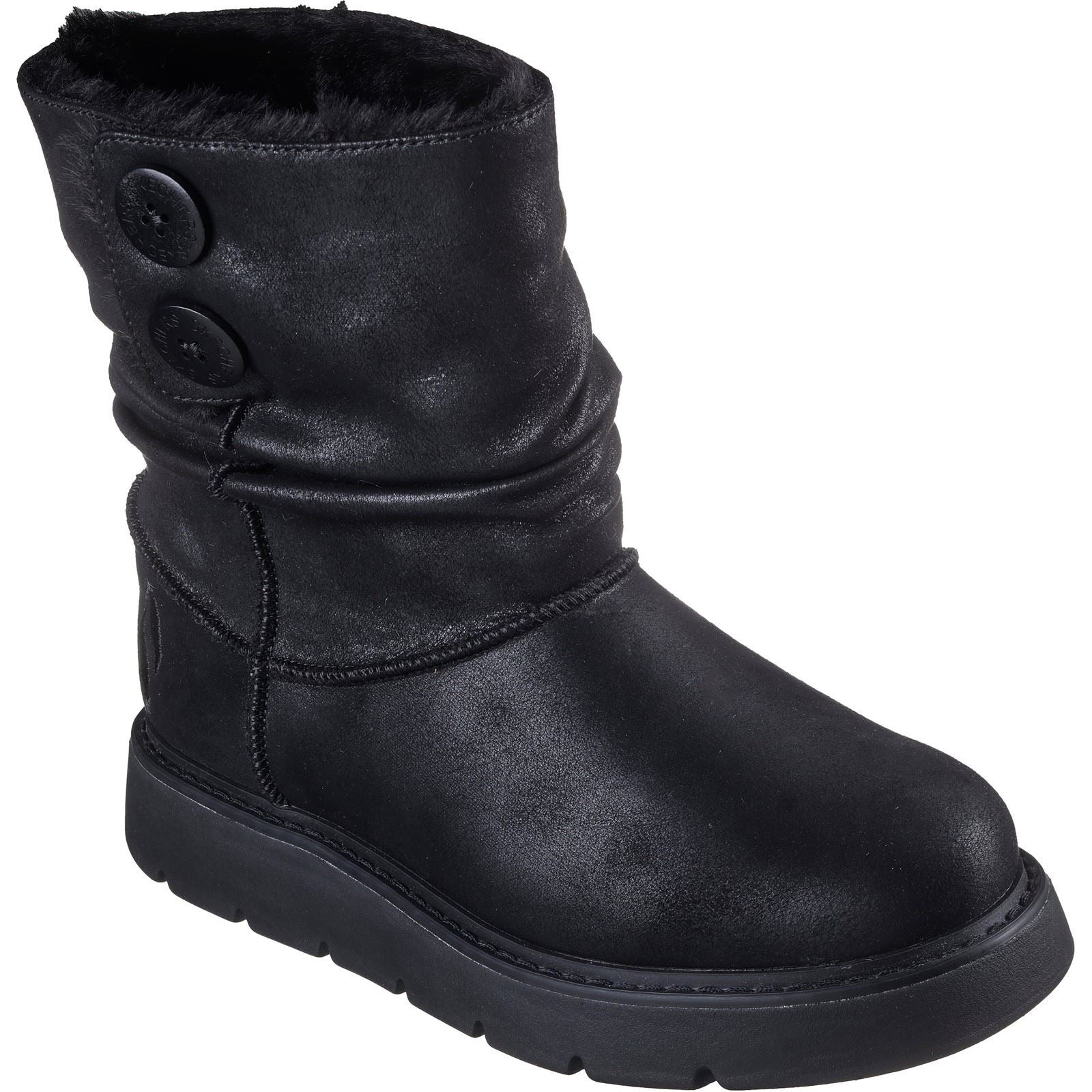 Skechers Keepsakes Lite Freezing Low Textil Damen Schwarze Winter Stiefeletten
