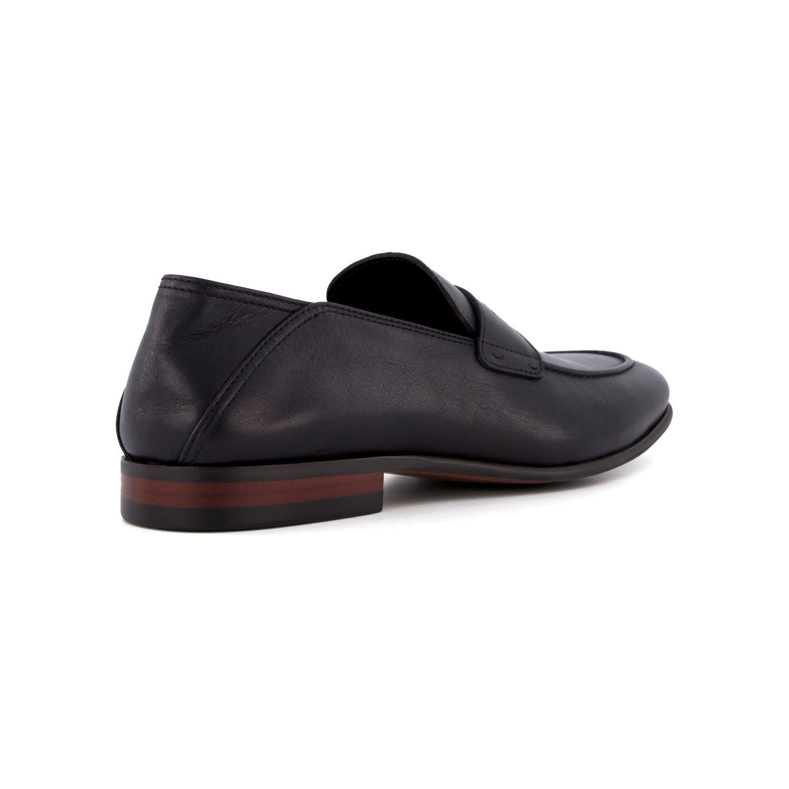Dune Sync Leder Herren Schwarze Mokassins
