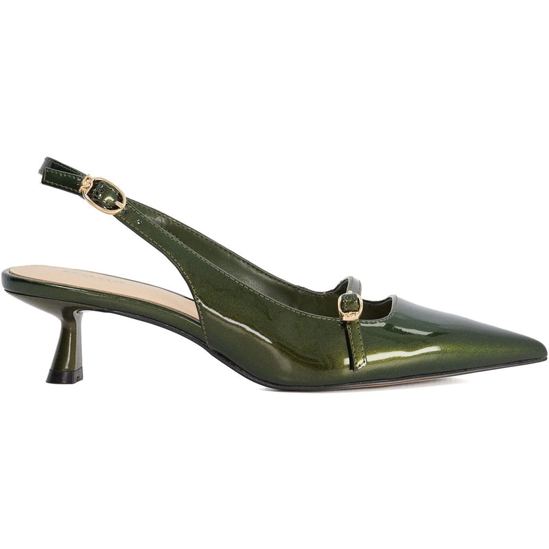 Dune Deserved Damen Grüne Spitze Slingback Schuhe