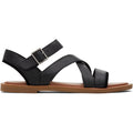 TOMS Sloane 100% Rindsleder Damen Schwarze Sandalen