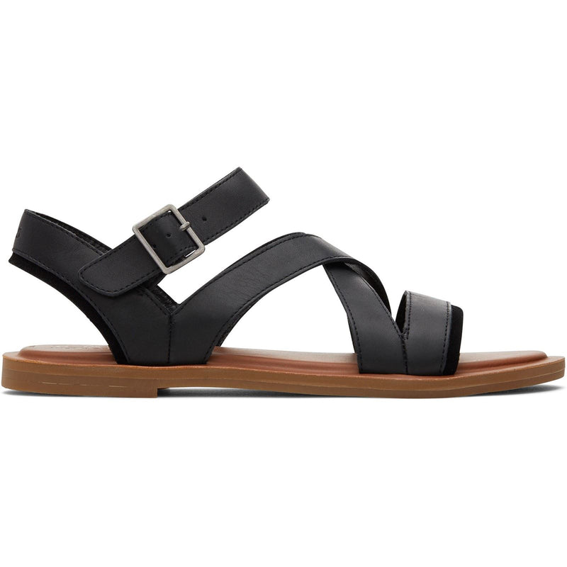 TOMS Sloane 100% Rindsleder Damen Schwarze Sandalen