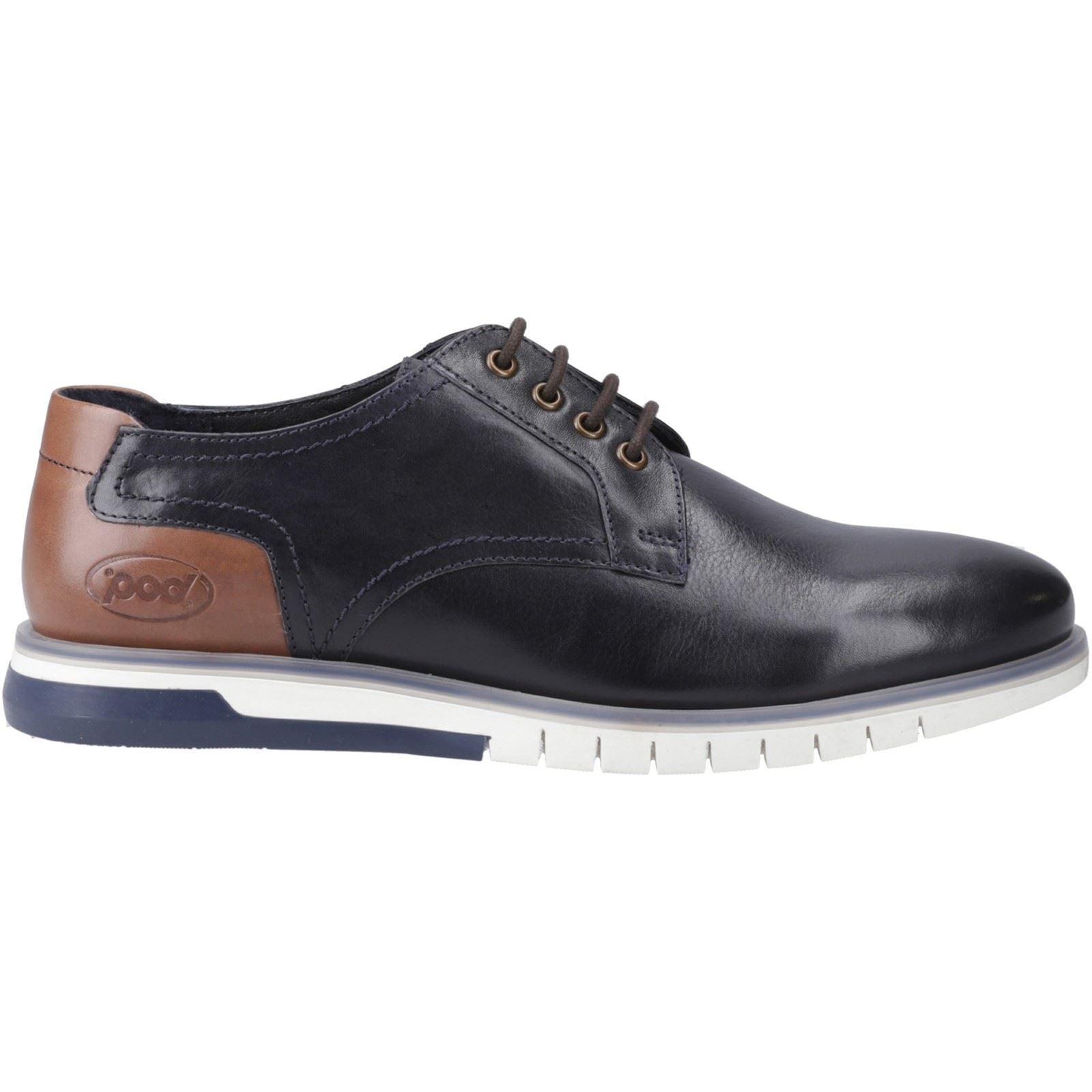 Pod Cillian Leder Herren Marineblaue Schnürschuhe