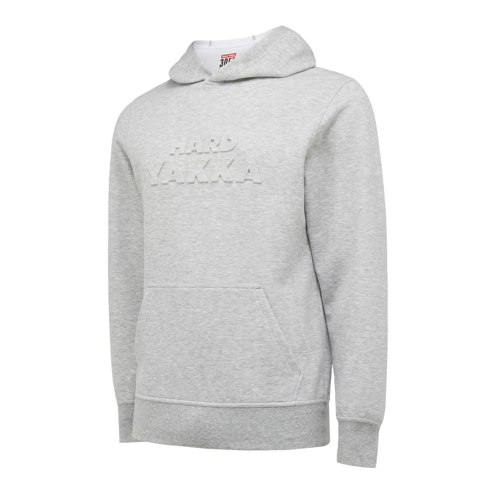 Hard Yakka Embossed Pullover Baumwoll Herren Graues Kapuzensweatshirt