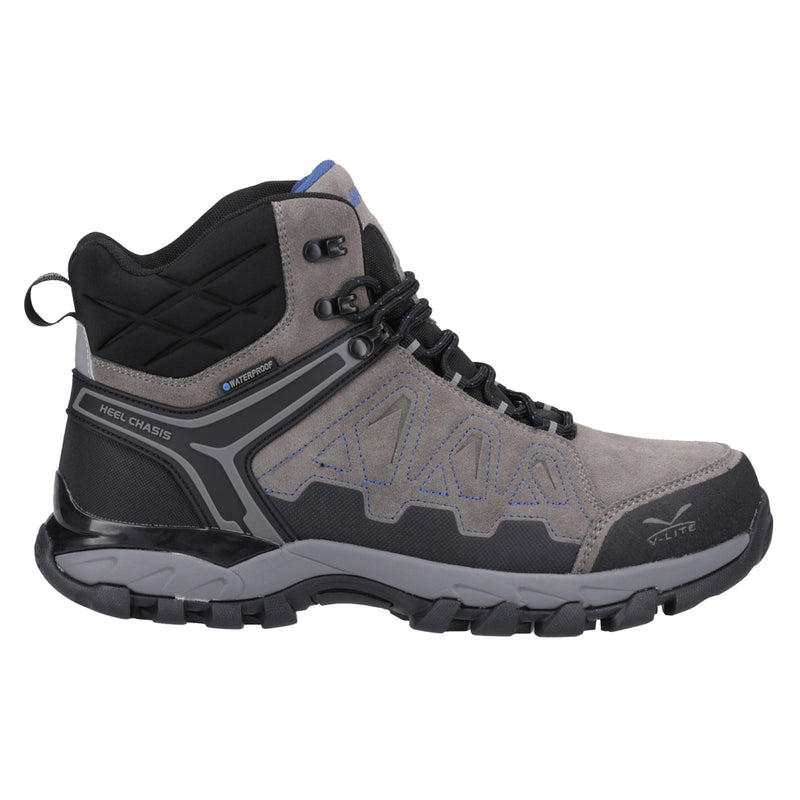 Hi-Tec V-Lite Explorer WP Rinds Wildleder Herren Wanderschuhe In Anthrazit/Grau/Dunkelblau