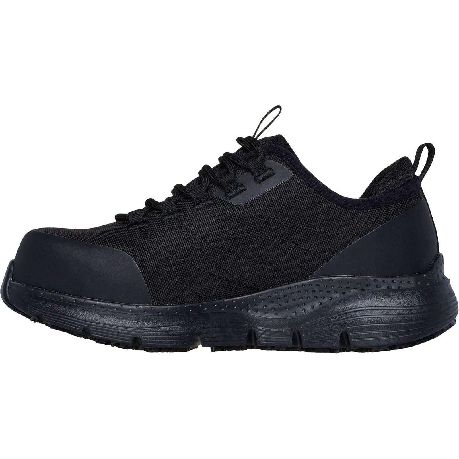 Skechers Workwear Arch Fit SR Ebinal Textil Damen Schwarze Sicherheits Sneakers