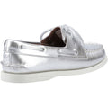 Sperry Authentic 2 Eye Damenbootsschuhe Aus Silbernem Leder