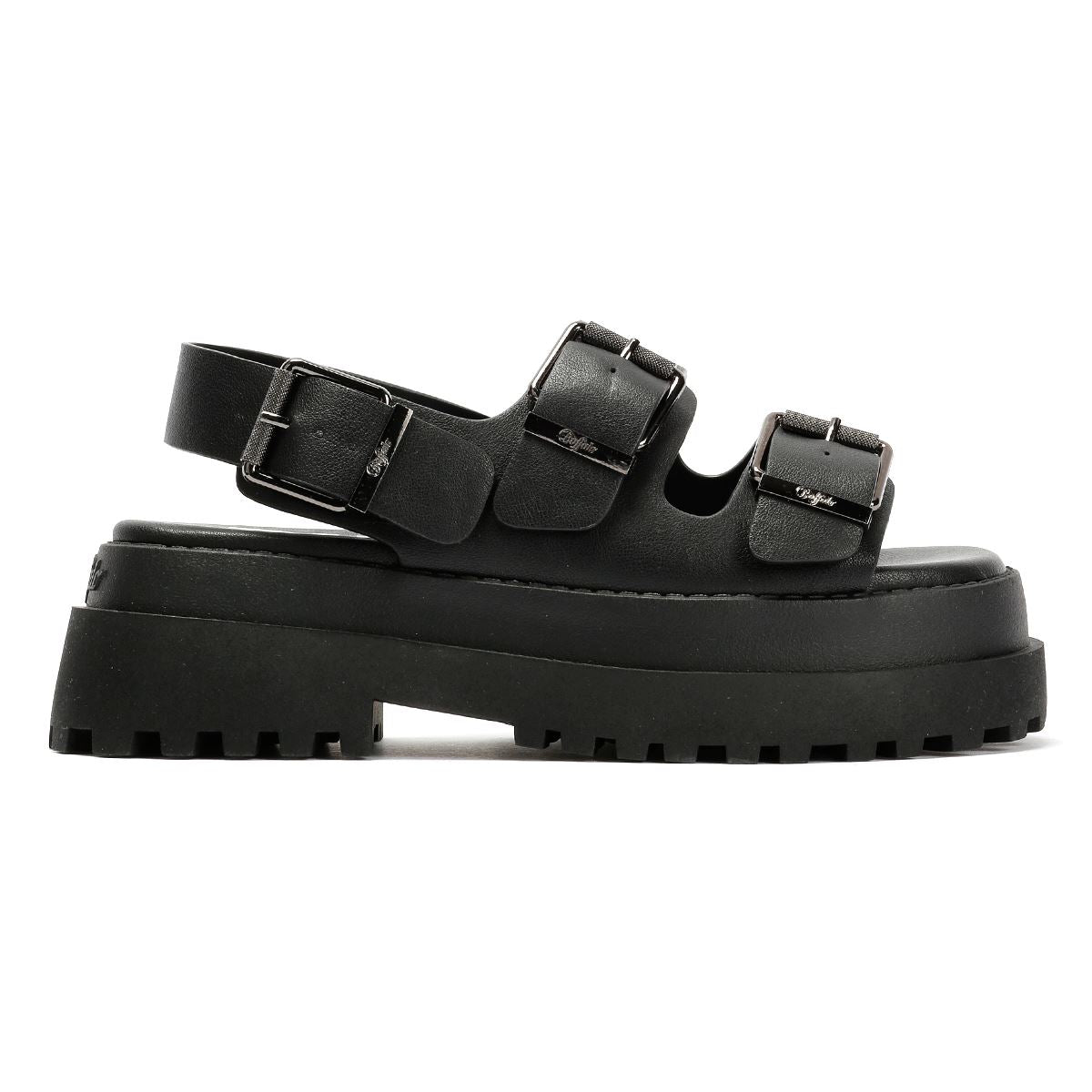 Buffalo Pluto Ari Damen Schwarze Sandalen