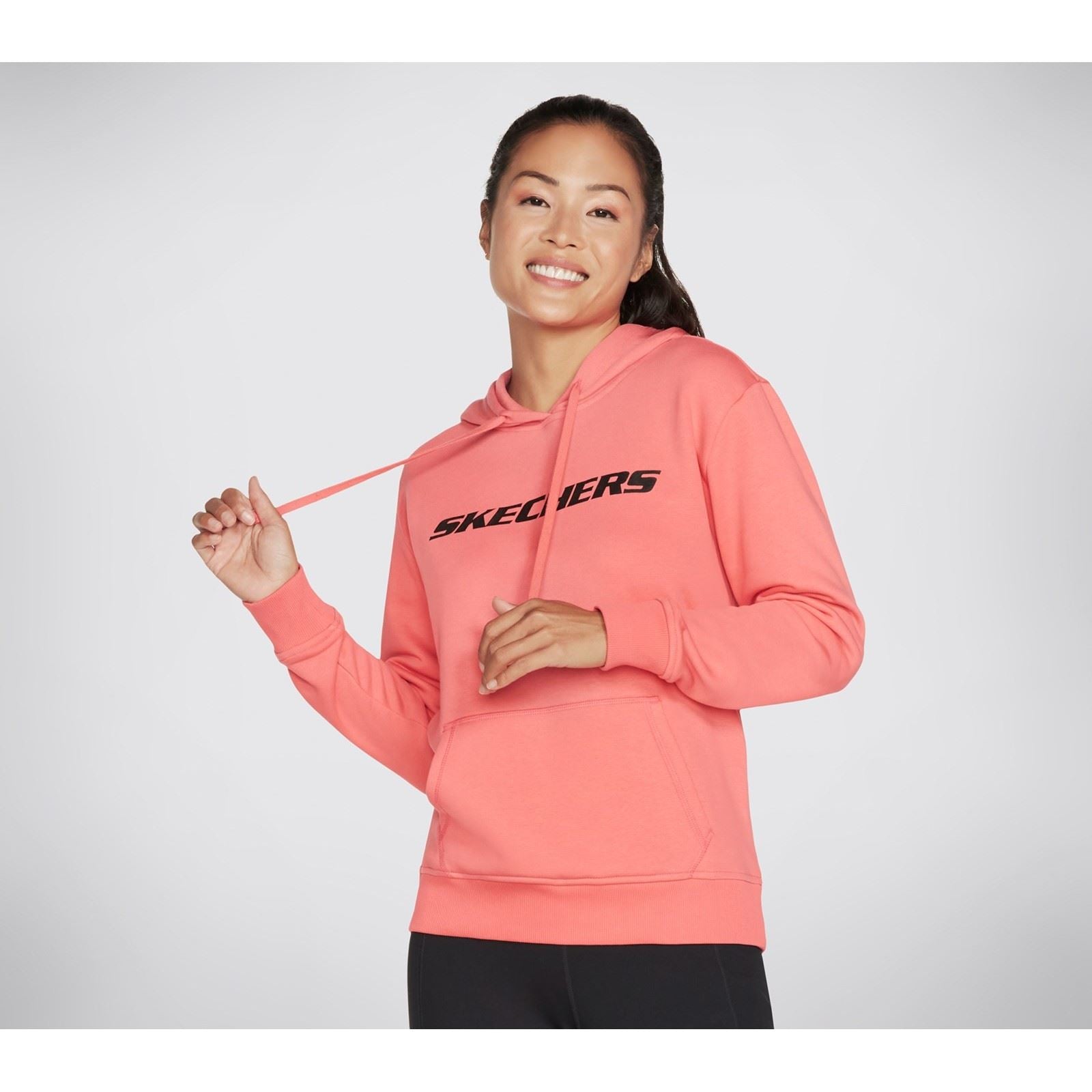Skechers Performance Heritage Pullover Baumwoll-Pullover Mit Kapuze Für Frauen In Pfirsich