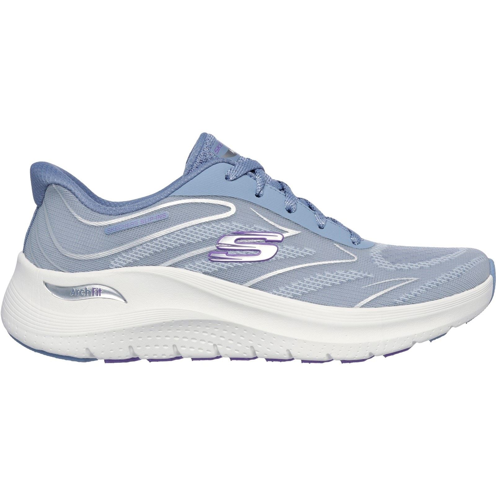 Skechers Arch Fit 2.0 Damen Textil Sneaker In Blau/Lila