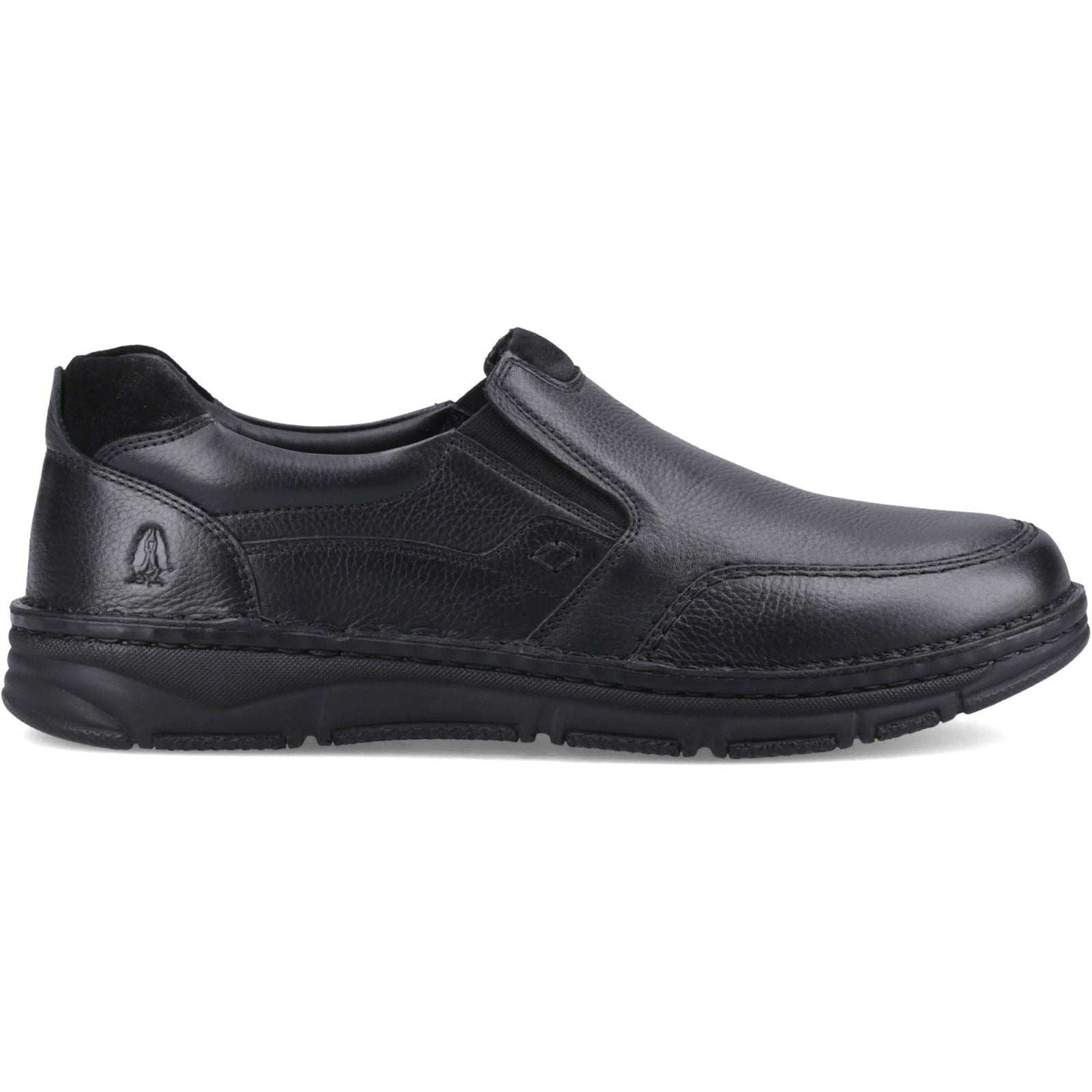 Hush Puppies Franco Slip on Leder Herren Schwarze Loafer