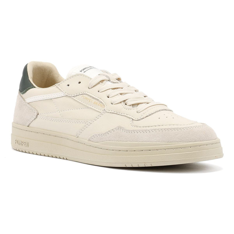 Pompeii Elan Leather Ecru Jasper Weiße Ledersneaker Für Herren