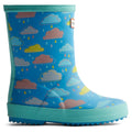 Hunter Kids Rain Cloud Boot Gummistiefel In Blau Mit Regenwolken Muster