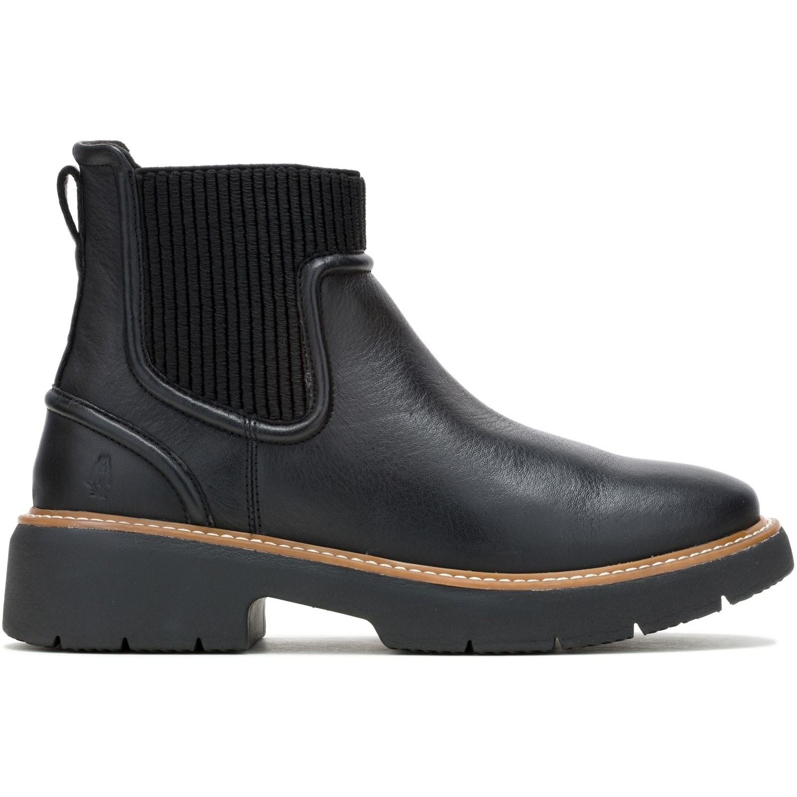 Hush Puppies Jodie Damen Schwarze Farbe Lederstiefel