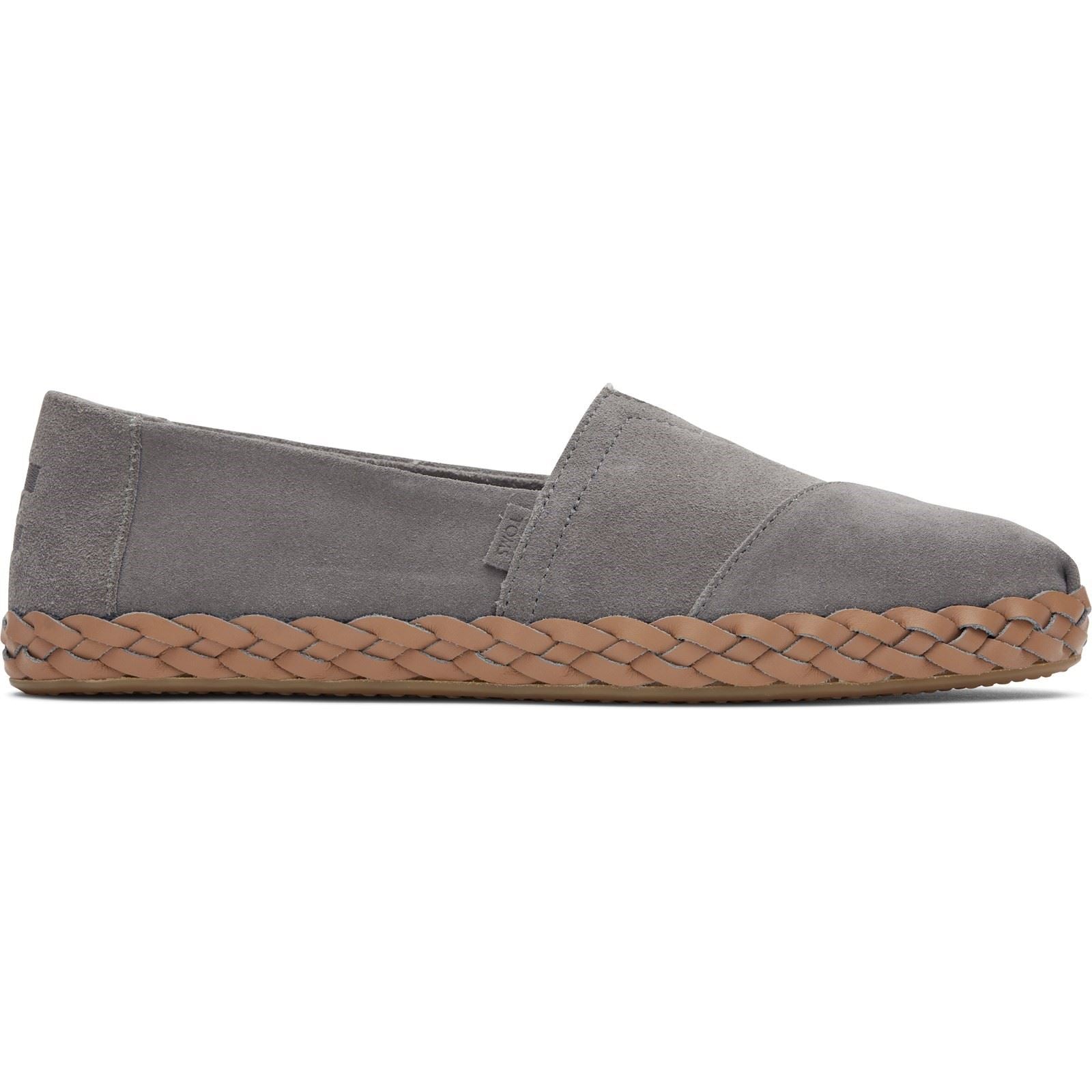 TOMS Alpargata Leather Wrap Leder Damen Graue Espadrilles