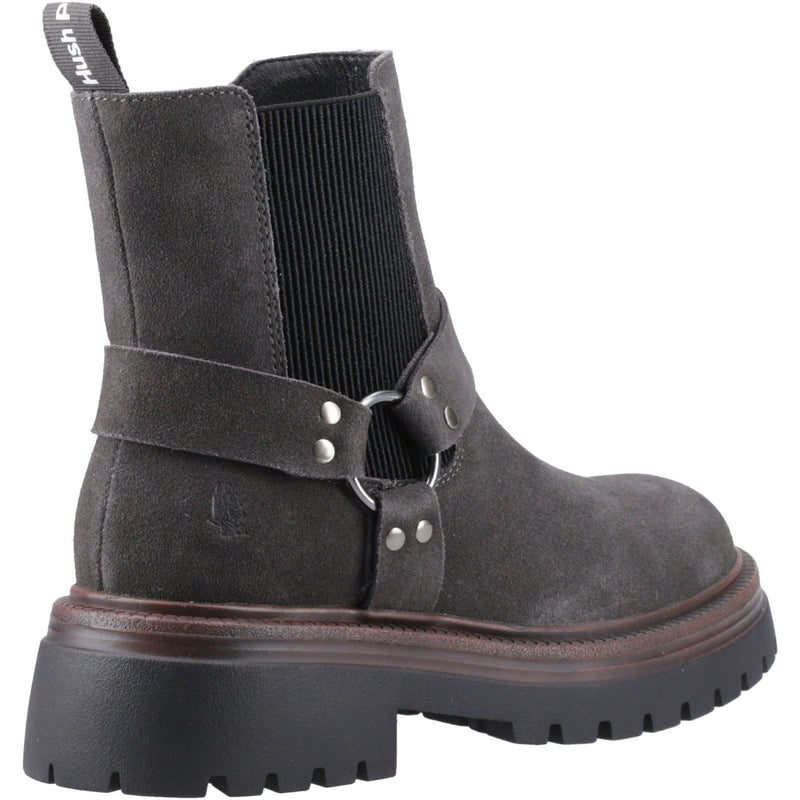 Hush Puppies Raye Damen Wildleder Flache Chelsea Stiefel in Anthrazit