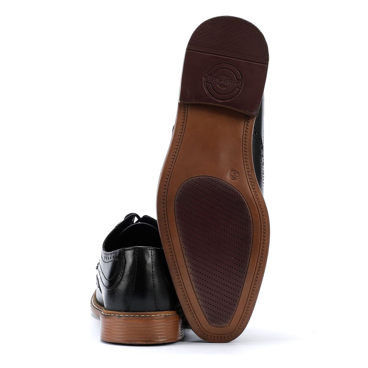Lambretta Harvey Brogue Herren Schwarze Lederschuhe Zum Schnüren