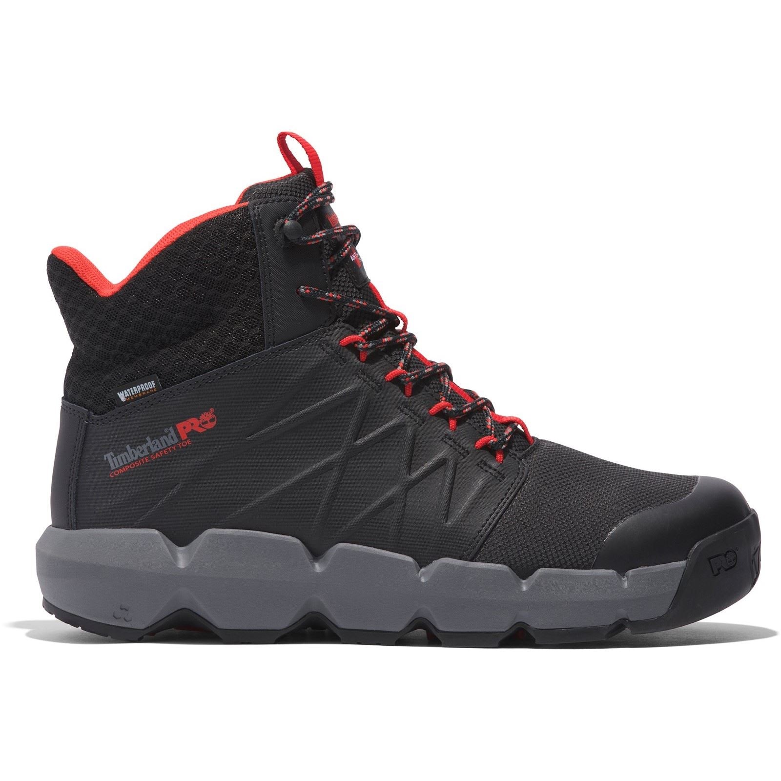 Timberland Pro Morphix 6" Leder Sicherheitsstiefel Schwarz/Rot