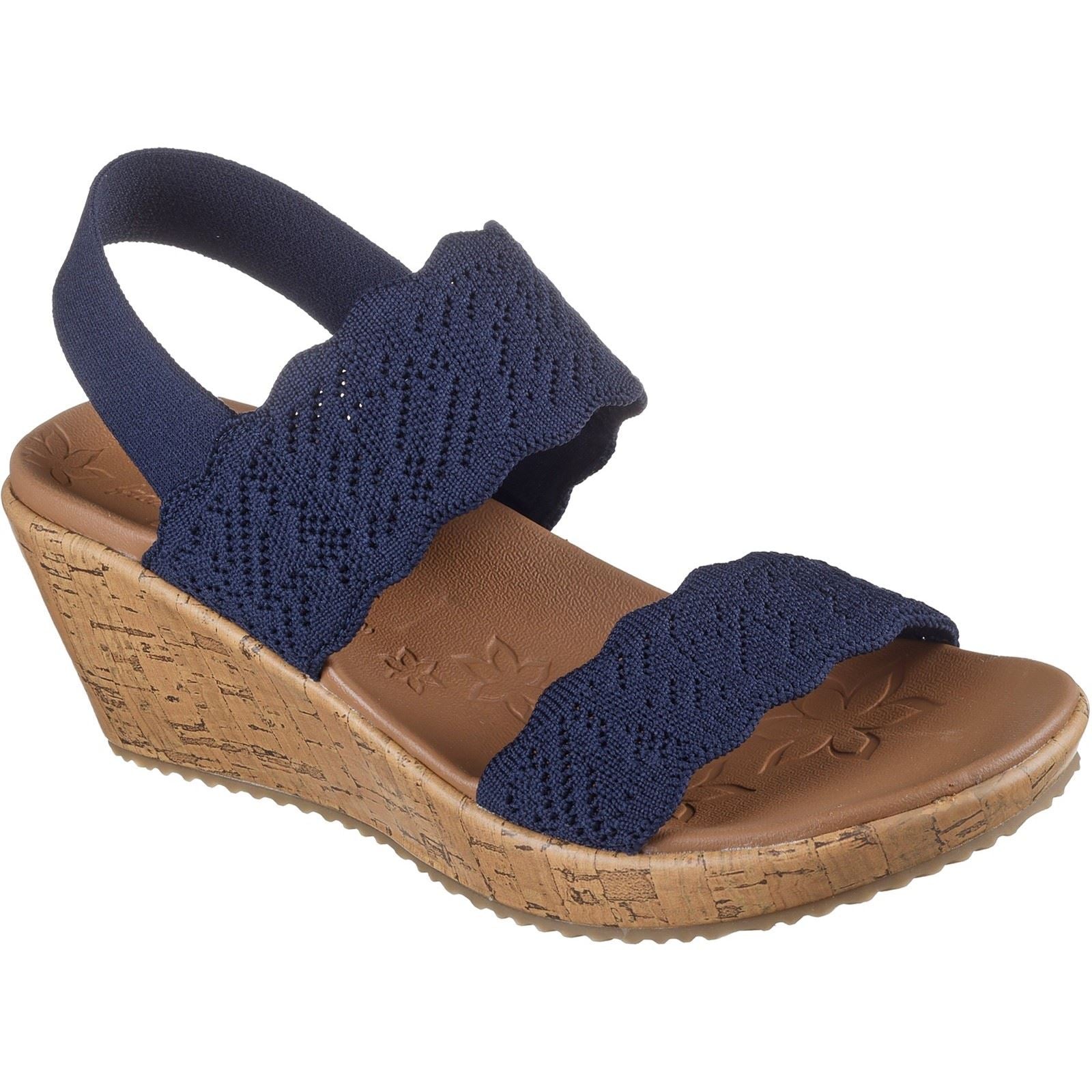 Skechers Beverlee Timeless Touch Damen Textil Sandalen In Marineblau