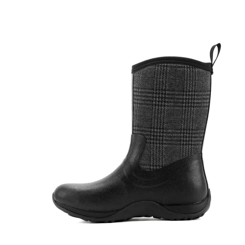 Muck Boots Arctic Weekend Damen Stiefel aus Gummi Schwarz/Kariert Winterstiefel bis zur Mitte der Wade