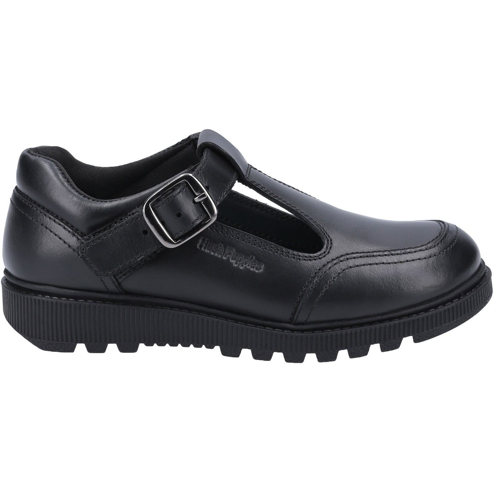 Hush Puppies Kerry Senior Mädchenschuhe Aus Schwarzem Leder