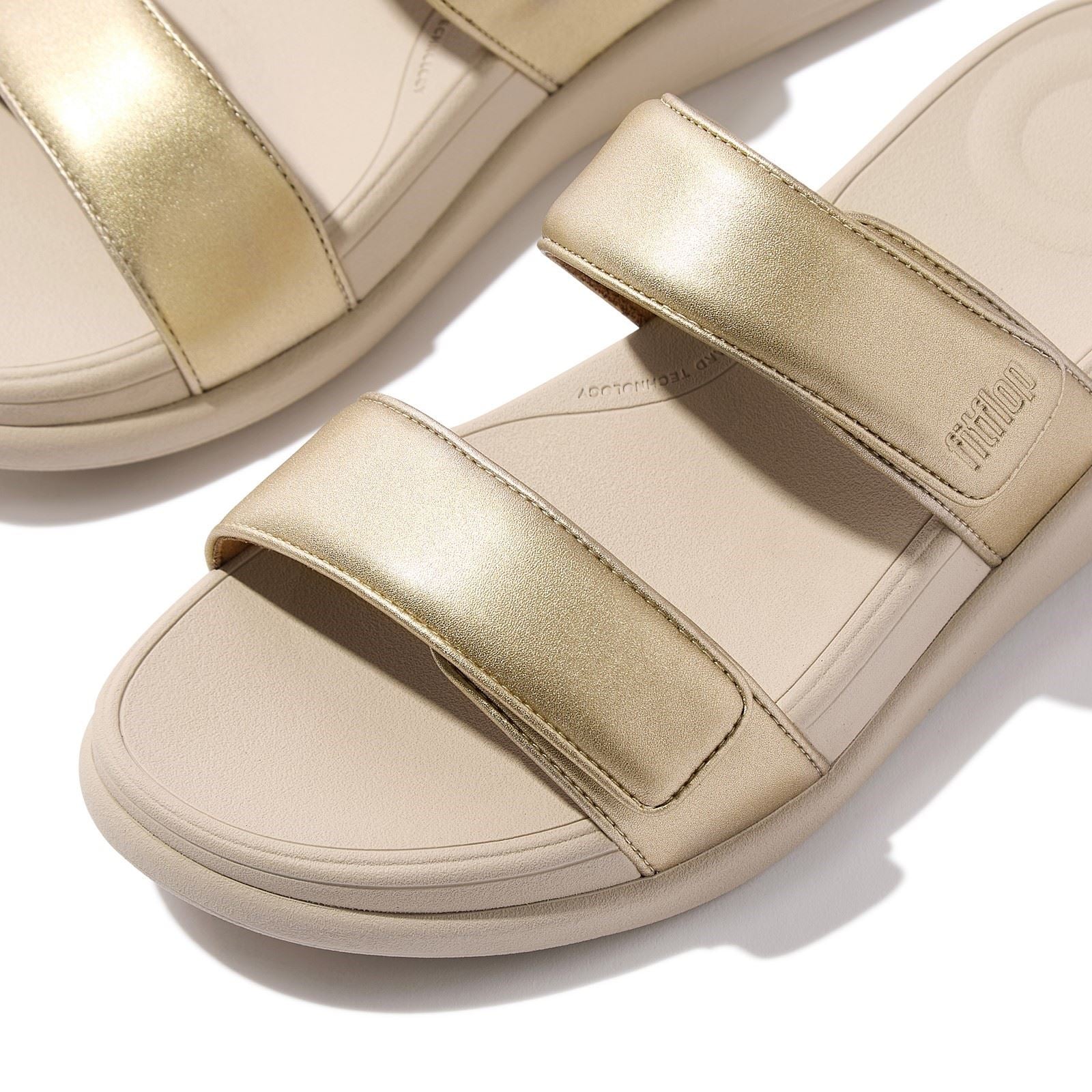 Fitflop F-Mode Go Polyurethan Damen Platino Sandalen
