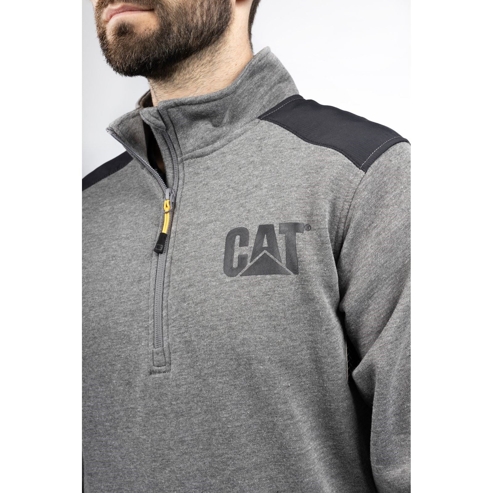 Caterpillar Essential 1/4 Zip Polyester Herren Grau Sweatshirt
