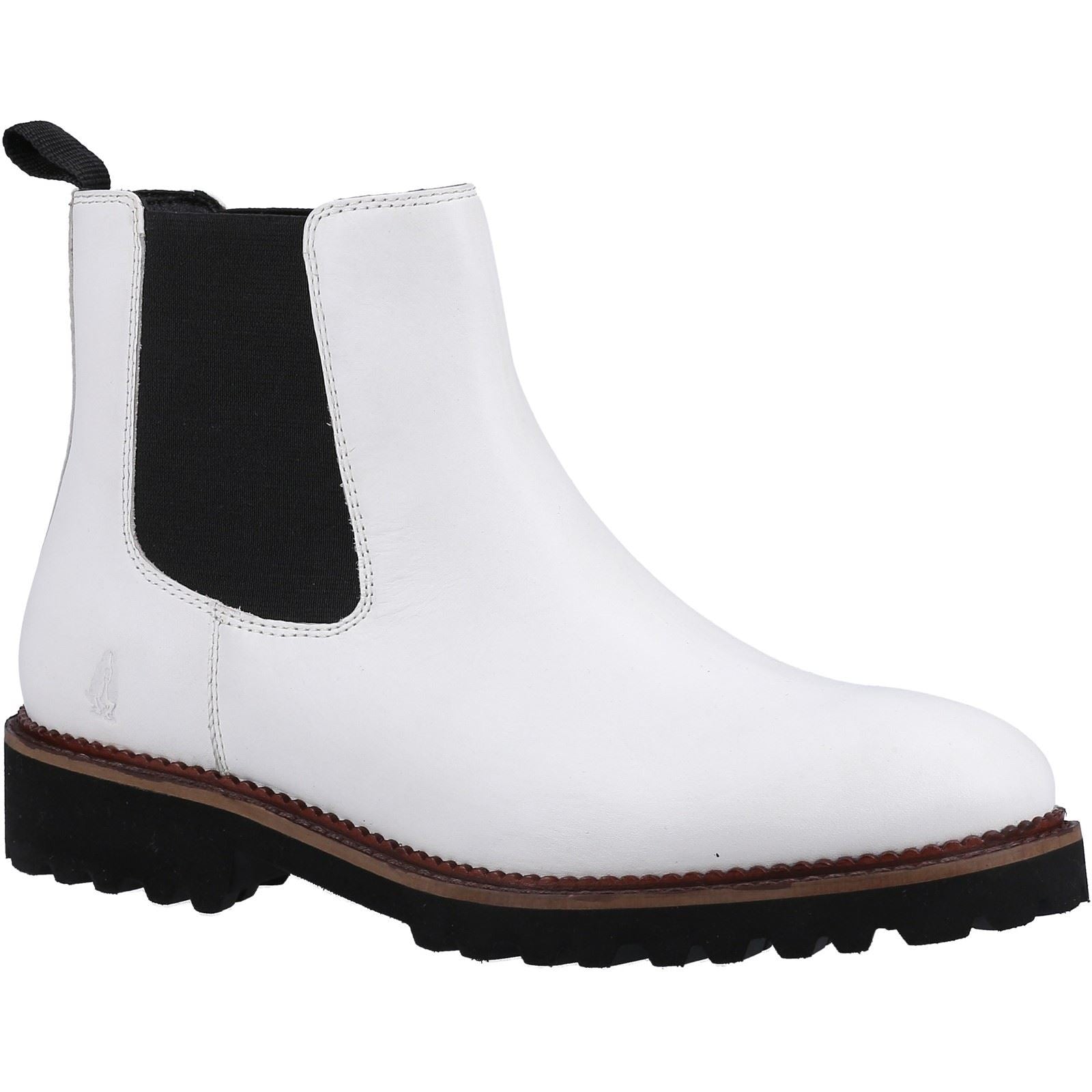 Hush Puppies Gwyneth Chelsea Wildleder Damen Stiefel In Weiß