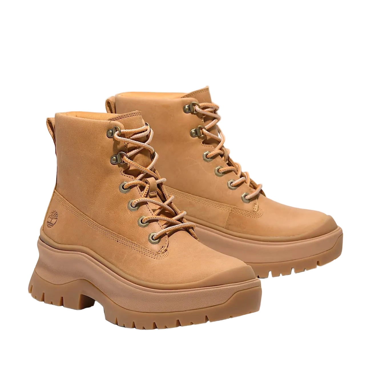 Timberland Roxie Lane Mid Lace Leder Damen Gelbe Stiefel