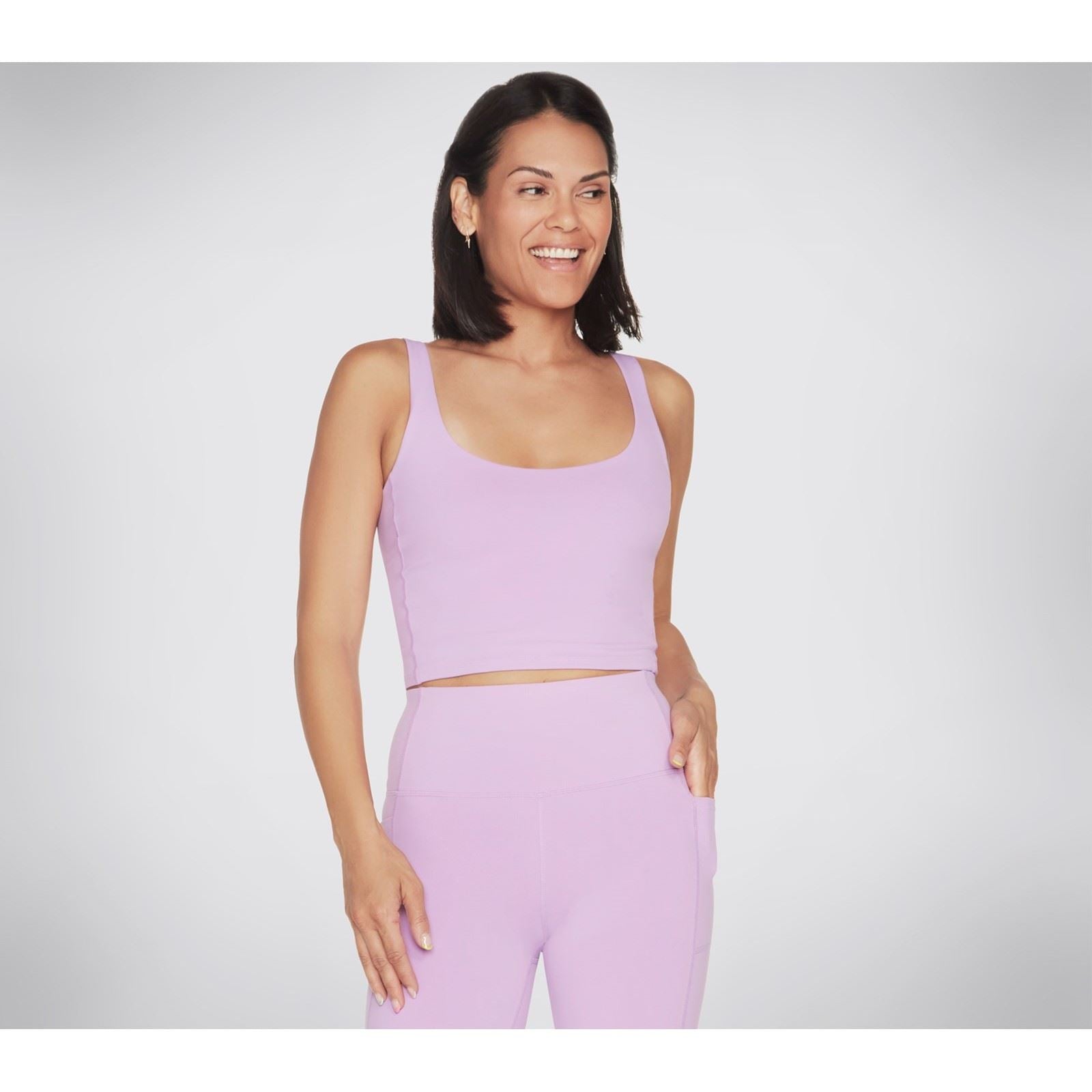 Skechers Performance Goflex Joy Longline Bra Nylon Damen Leichter Lila Sport-Bh