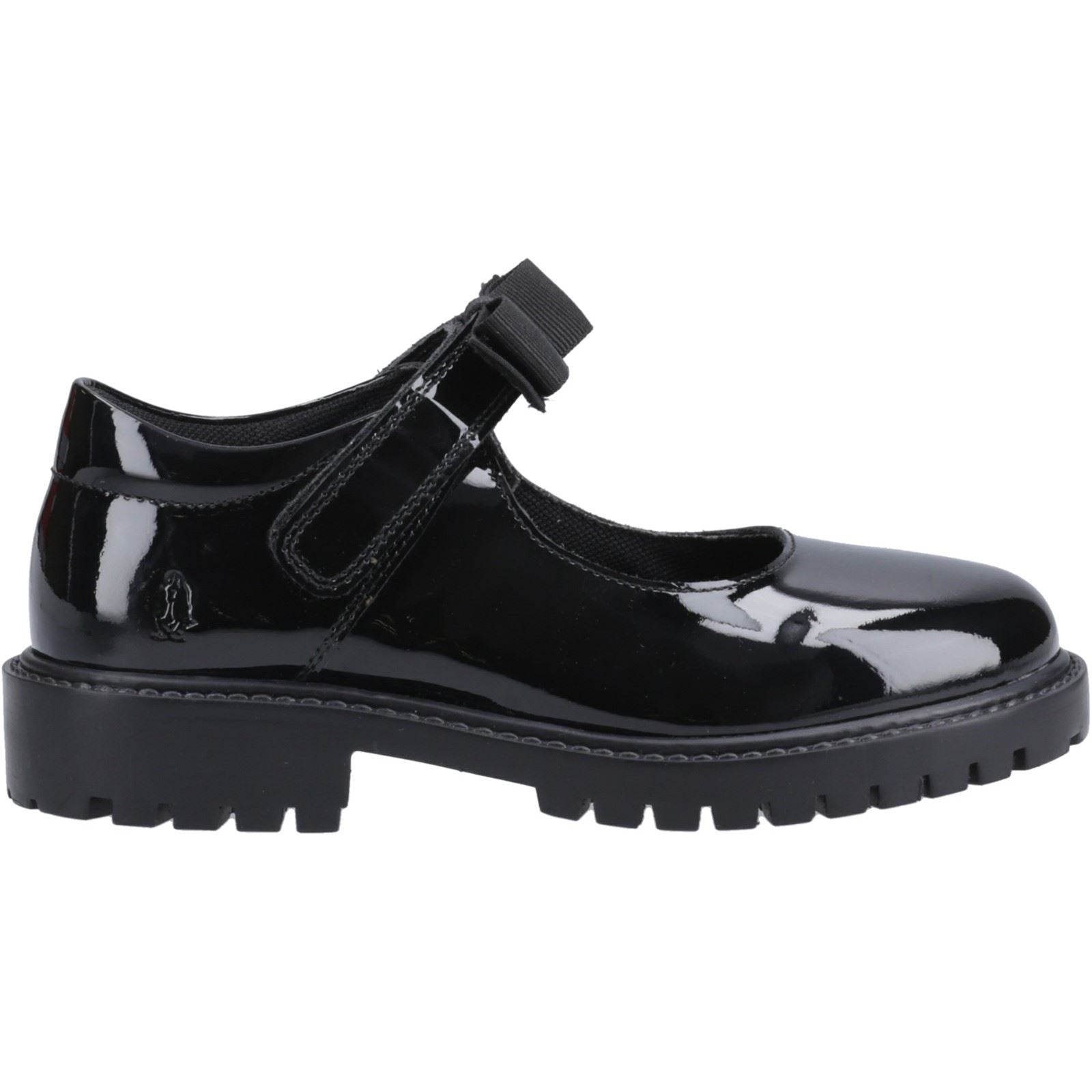 Hush Puppies Astrid Bow Mädchenschuhe Aus Schwarzem Leder