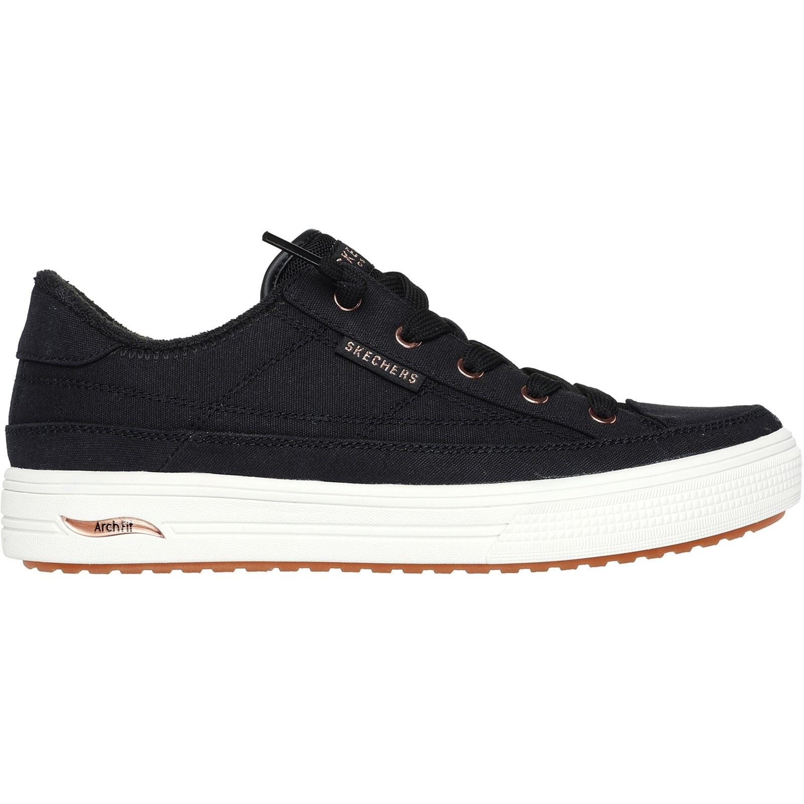 Skechers Arch Fit Arcade - Meet Ya There Baumwoll-Damenschwarze Turnschuhe