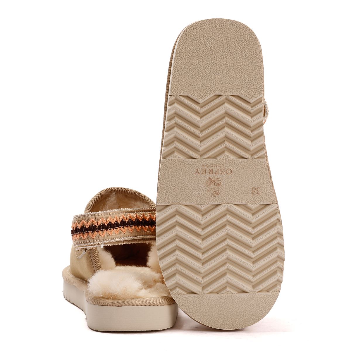Osprey London The Constellation Wildleder Damen Beigen Hausschuhe