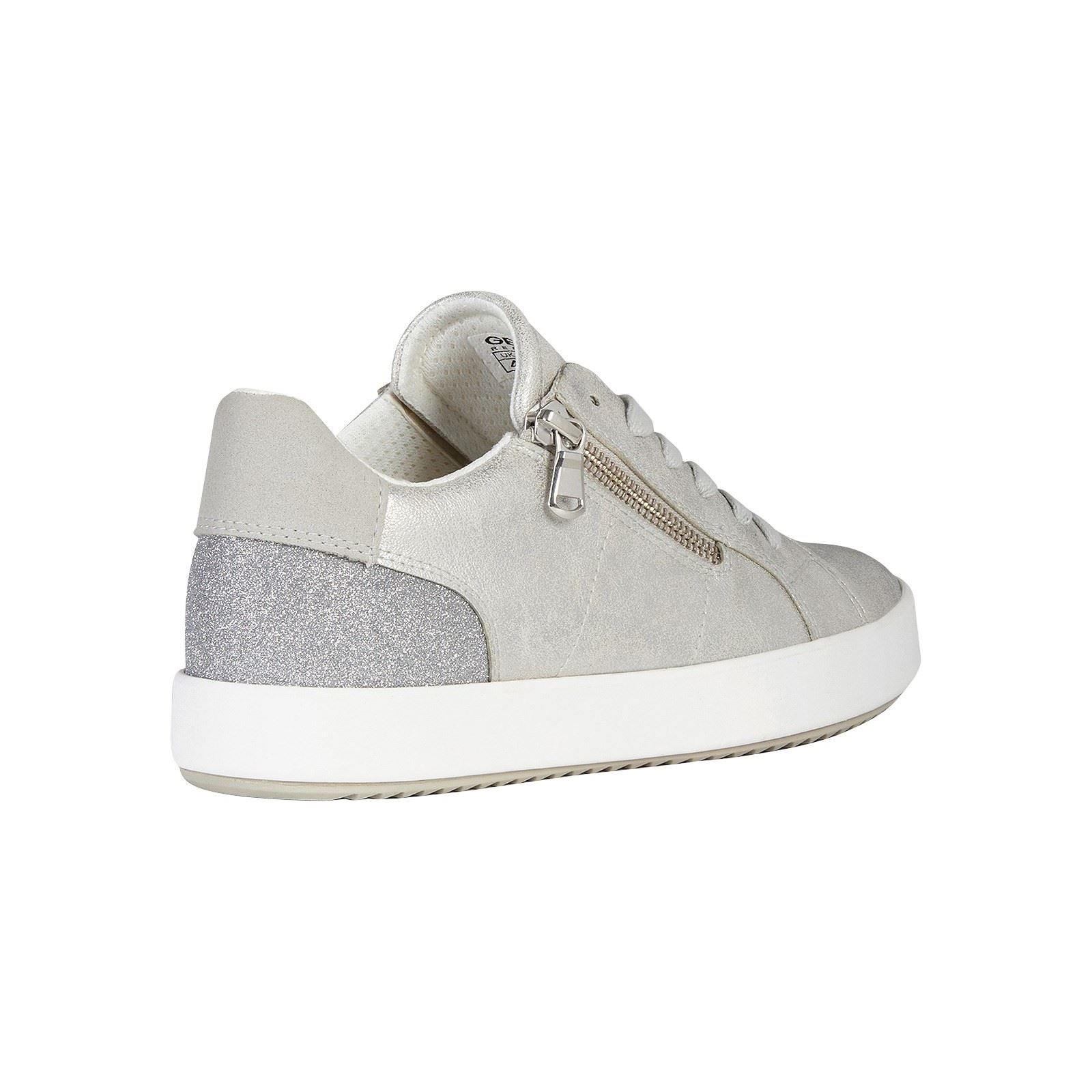 Geox D Blomiee A Damen Silberne Turnschuhe