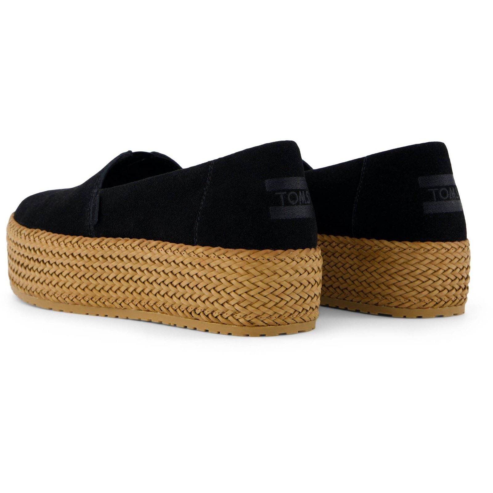 TOMS Valencia Damen Espadrilles aus schwarzem Leder