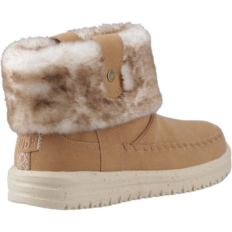 HEYDUDE Camden Cuff Classic Cozy Polyester Damen Winter Stiefeletten in Cognac