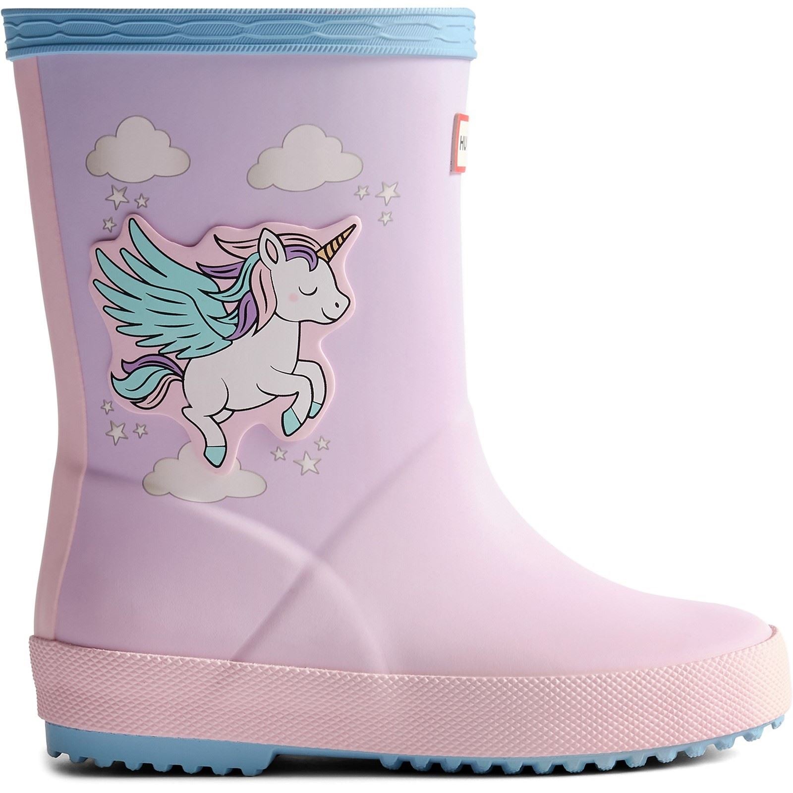 Hunter Kids First Unicorn Print Boot Gummimädchen'S Blaue Frost/ Parfait Pink Gummistiefel