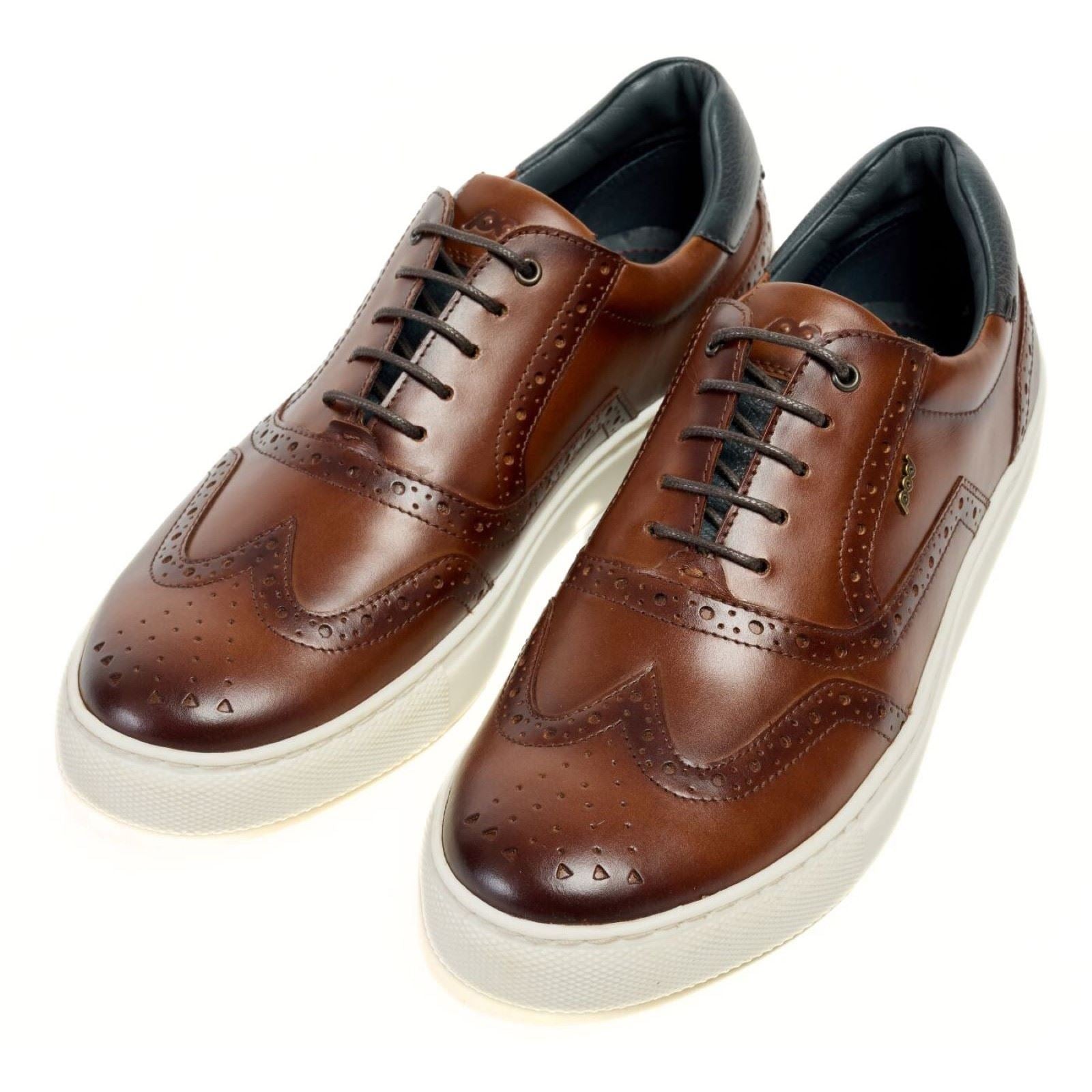 Pod Dobbs Herren Brogues Schuhe Aus Braunem Leder