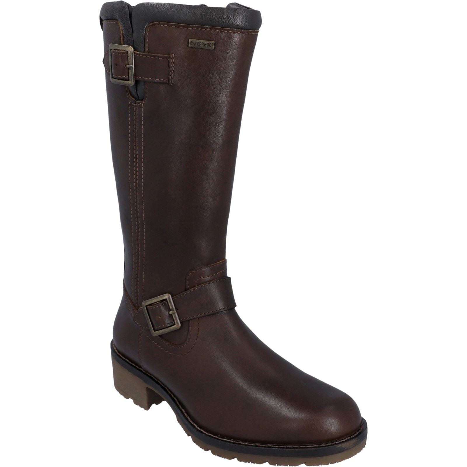 Hunter Skye Tall Leder Damen Braune Stiefel