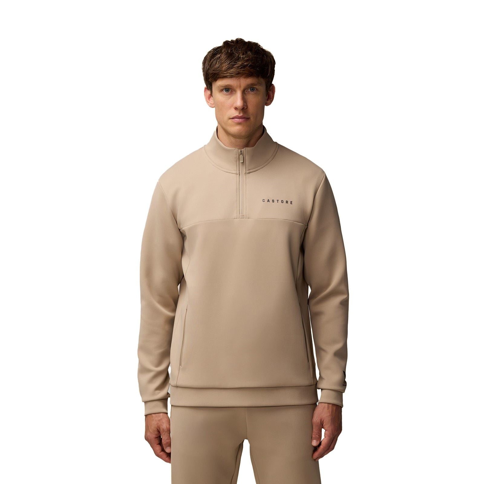 Castore Scuba 1/4 Zip Polyester Herren Brauner Sweatshirt