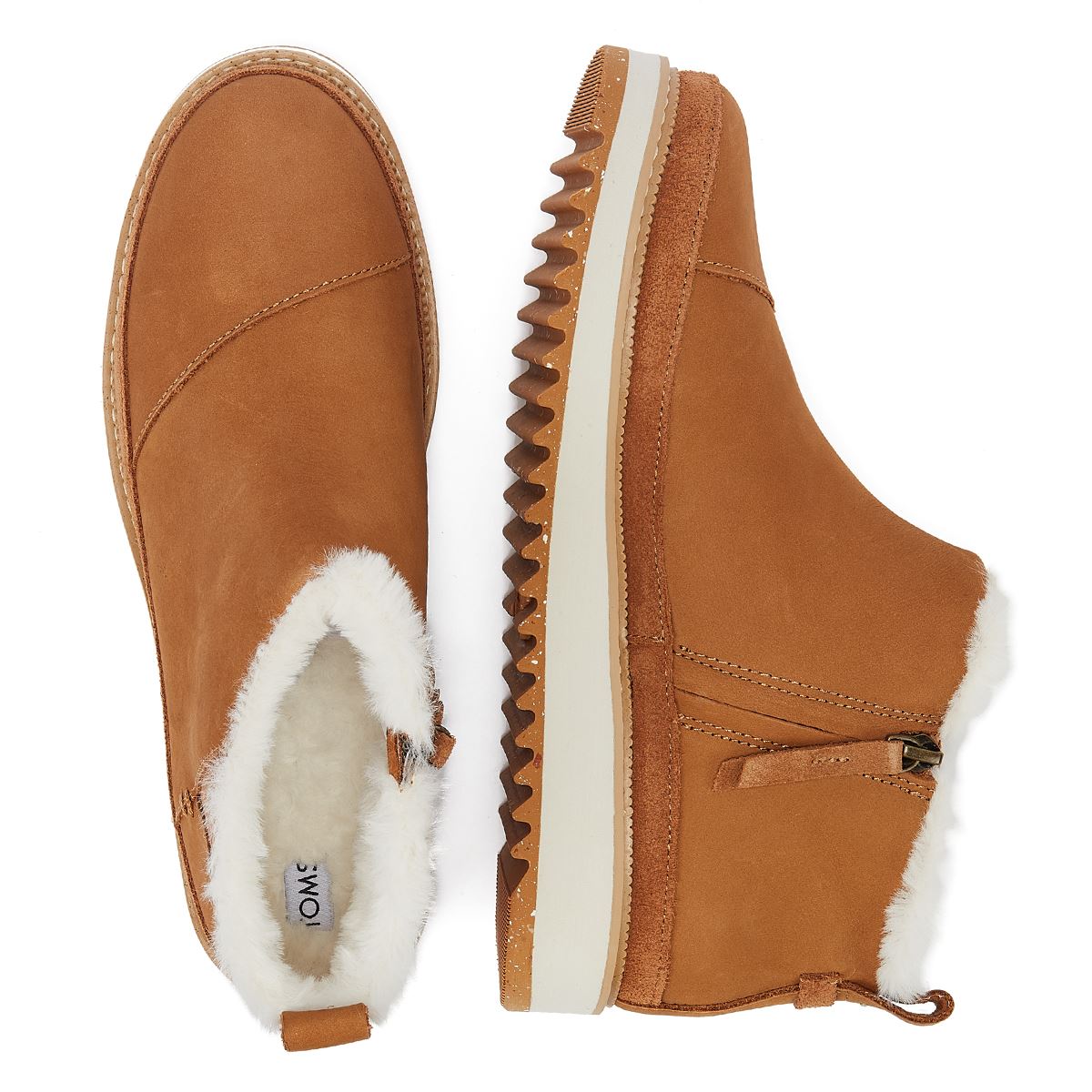 TOMS Marlo Geölte Nubuk Damenstiefel In Braun.