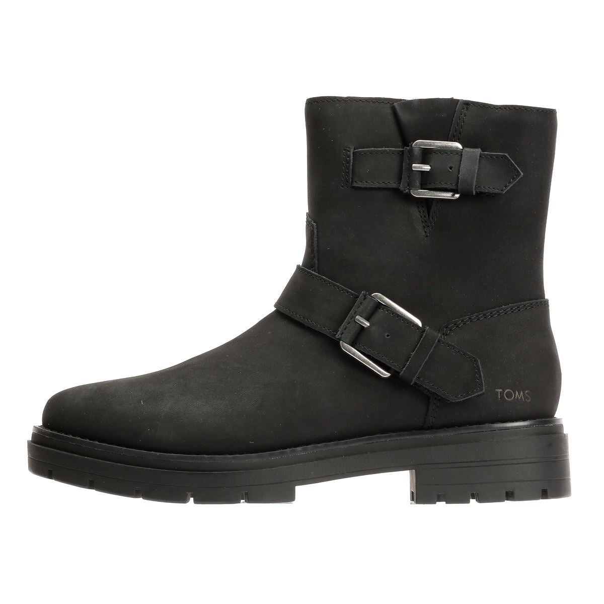 TOMS Ionie Moto Nubuck Damen Schwarze Stiefel
