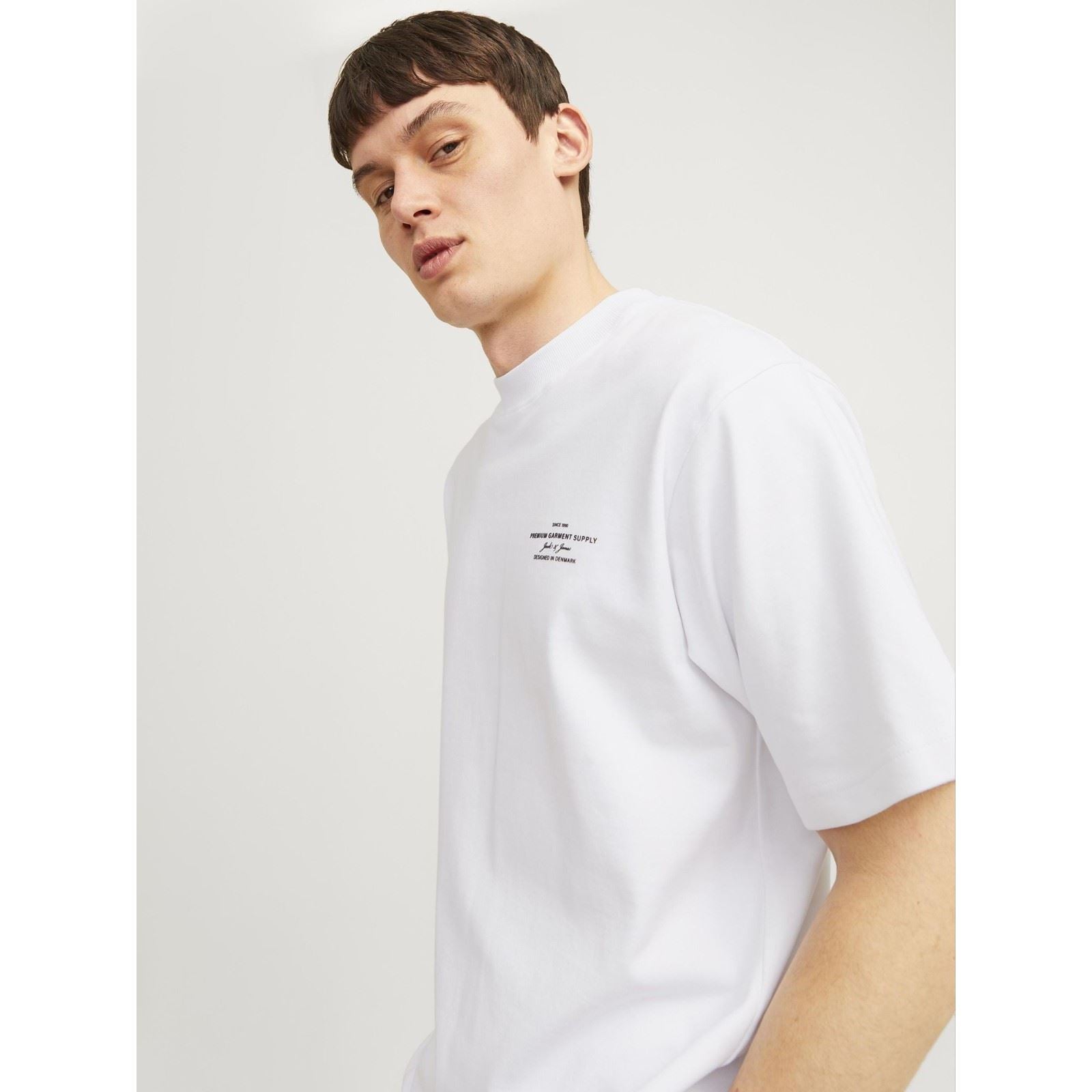 Jack & Jones Chad Branding Baumwolle Herren Weiße Kurzarm T-Shirts