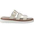 Hush Puppies Celeste Slide Damen Sandalen Aus Cremefarbenem Leder