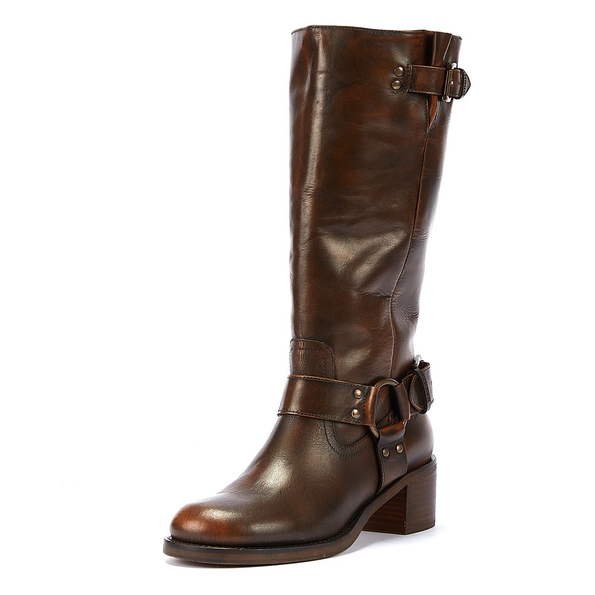 Bronx Neue Camperos Damen Stiefel In Kastanienbraun