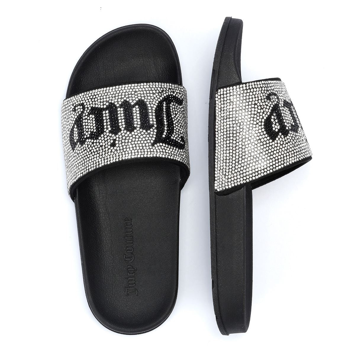 Juicy Couture Donna Diamante Damen Schwarze Pantoletten