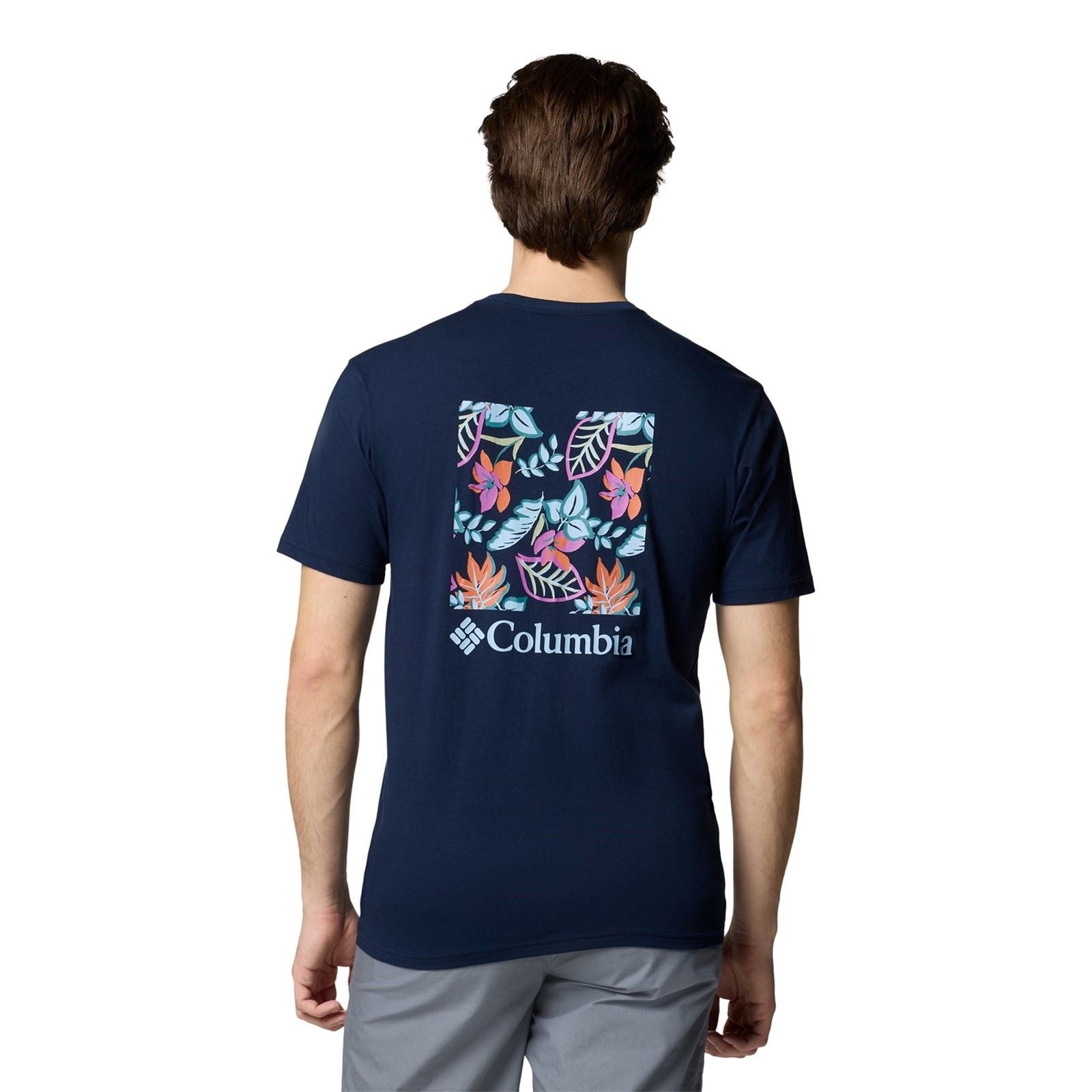 Columbia North Cascades Short Sleeve Tee Baumwoll Herrenblaue T-Shirts Mit Kurzen Ärmeln
