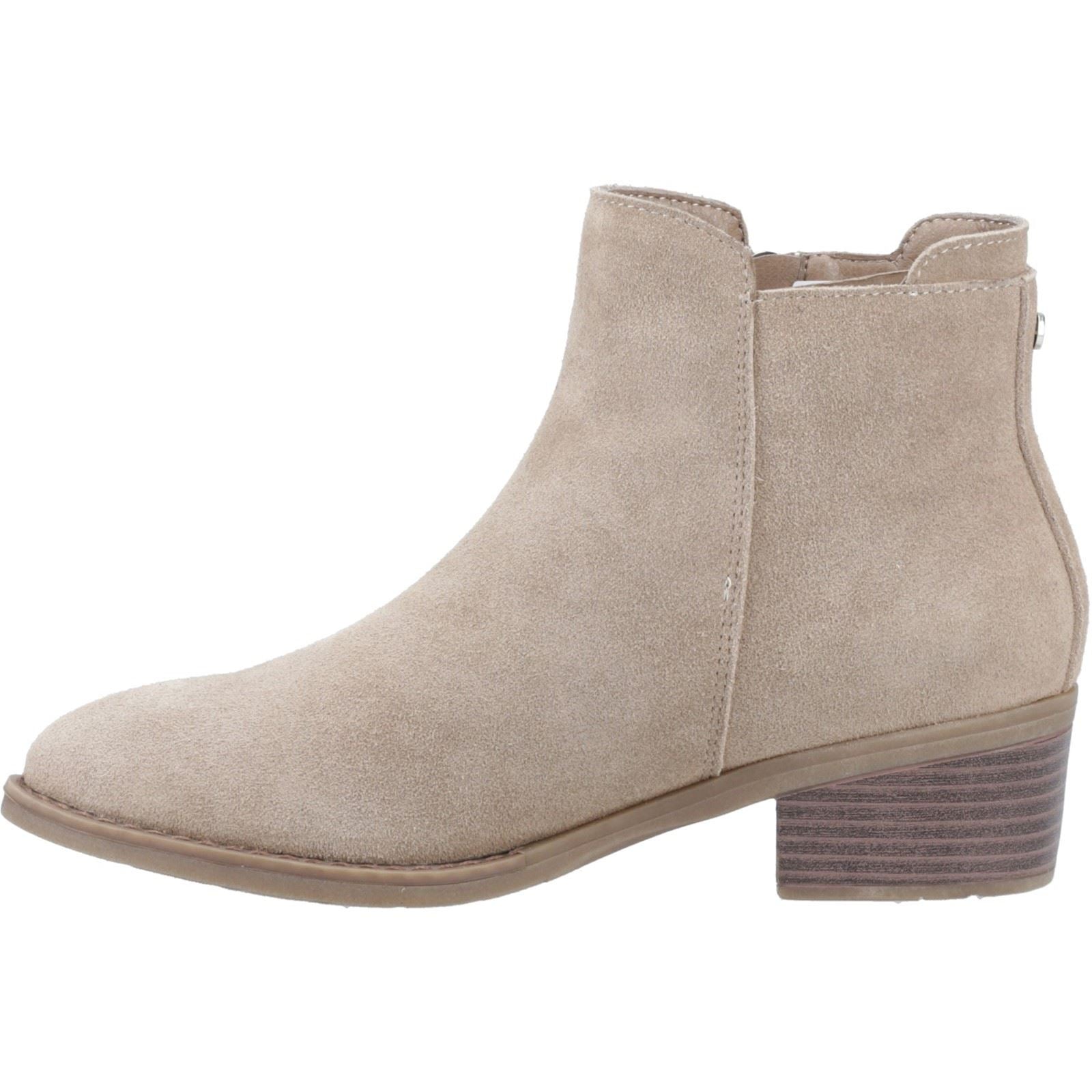 Hush Puppies Ingrid Damen Wildleder Stiefeletten mit Absatz in Taupe